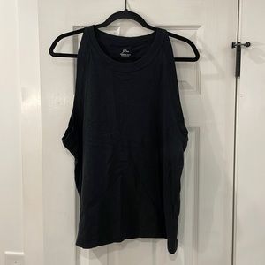 J. Crew Black Organic Slub High Neck Tank